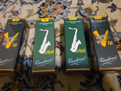 Vandoren V16, Java Tenor Saxophone Reed Box of 5 strength 1.5-2-2.5-3-3.5-4