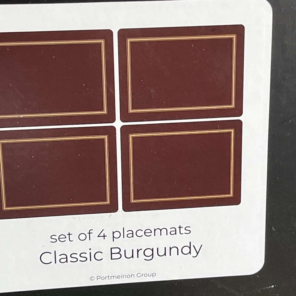 Portmeirion Home & Gifts Pimpernel Classic Burgundy Placemats - Set of 4 (Large - Image 2 of 4