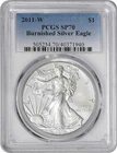 2011-W Burnished American Silver Eagle $1 one Dollar Coin PCGS SP70