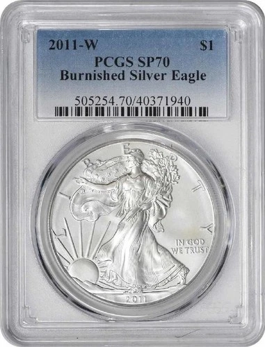 2011-W Burnished American Silver Eagle $1 one Dollar Coin PCGS SP70
