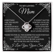 To my Loving Mom, Thoughtful gift for Mom, Christmas gift - Love Knot Necklace