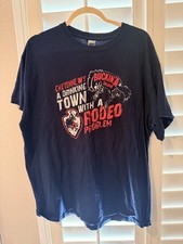 Cheyenne WY Buckin' A Saloon Rodeo Problem T-Shirt XL Navy Blue Gildan