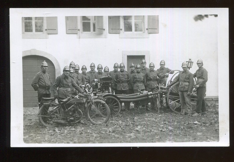 Switzerland Military Real Photo Card Fire Company   Freudiger, Bülach