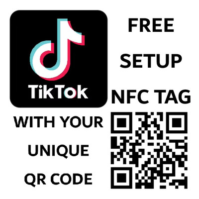 TikTok NFC Handy Aufkleber mit QR Code | Tap to Follow | Dicke Epoxid Aufkleber