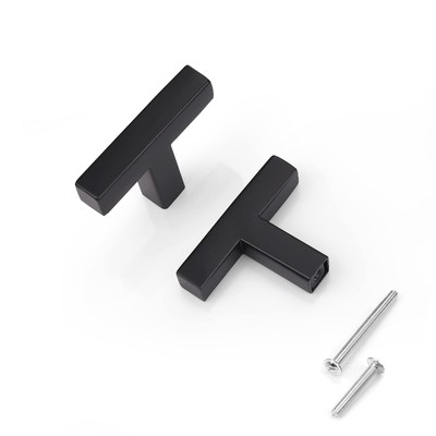 KNOBWELL 12 Pack Single Hole 2'' Matte Black Kitchen Cabinet Knobs, Dresser Kn...
