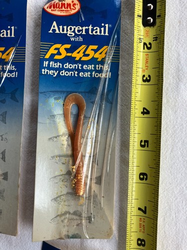 6 Vintage Mann’s Augertail With FS-454 Fishing Worm Lures - Picture 4 of 4