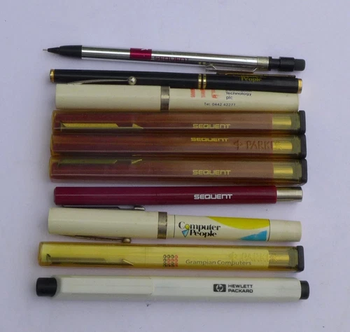 Vintage Computer Advertising Pens by Parker etc - HP & Sequent etc
