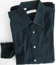 Dolce & Gabbana D&G Classic Solid COTTON Dress Shirt Black Sz 15.5/39 Rt $395