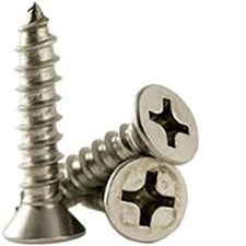 Stainless Steel Flat Head Phillips Sheet Metal Screws #12 X 1-1/2" Qty-50