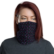 Black Star Pattern Neck Gaiter Warmer Face Mask Alternative Gift NEW