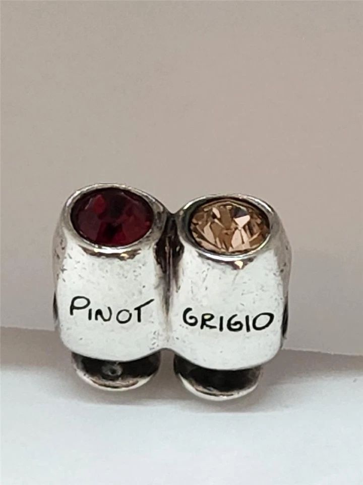 Chamilia ~ VINO 葡萄酒玻璃 ~ 红色和黄色施华洛世奇水晶纯银珠 JA-63 — 第 3/4 张图片