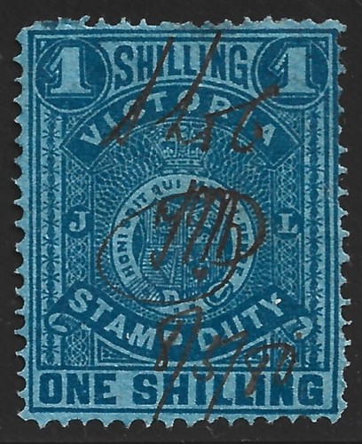 Victoria, Scott #AR34, 1sh Postal-Fiscal, Used - 第 1/1 張圖片