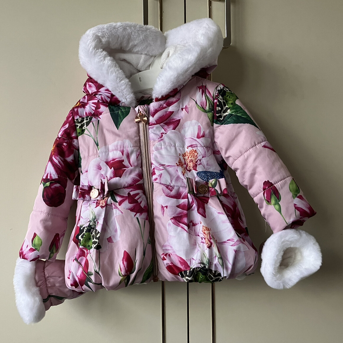 Pink Ted Baker Hooded Jacket Ted Baker Brand-patch Relaxed-fit