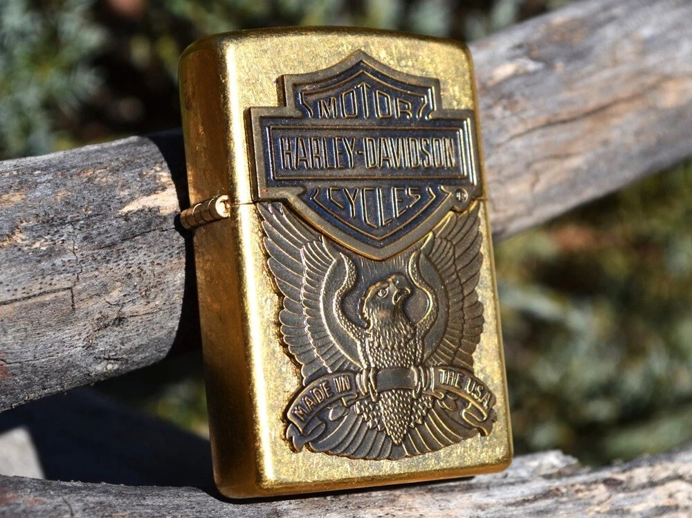 Harley Davidson Zippo Lighter - Made In USA - Bar & Shield - Eagle
