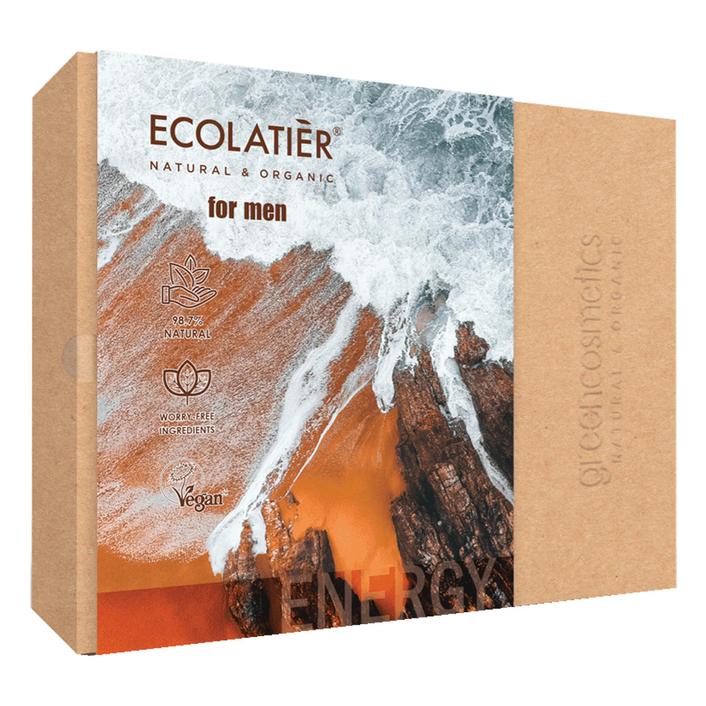 Juego de regalo para hombre gel de ducha y champú ECOLATIER juego de regalo idea de regalo