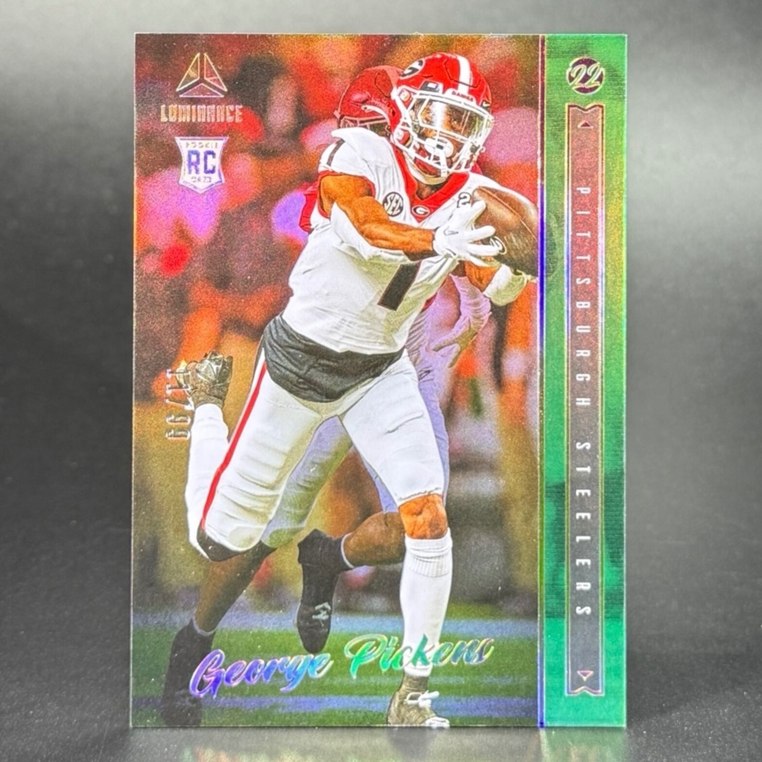 2022 Panini Luminance Football #120 George Pickens Rookie Green /99 RC