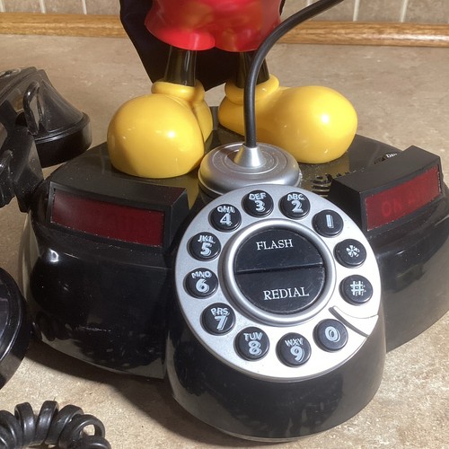 Vintage Disney Mickey Mouse animiertes Drucktastentelefon - bewegt, spricht 13" groß - Bild 3 von 9