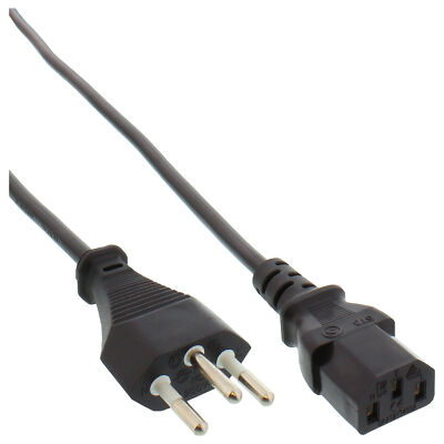 InLine  Netzkabel, Netzstecker Schweiz auf Kaltgerätestecker C13, 1,0m
