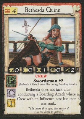 7th Sea CCG: Bethesda Quinn [Played] from set Reaper's Fee AEG Pirate Based Alde