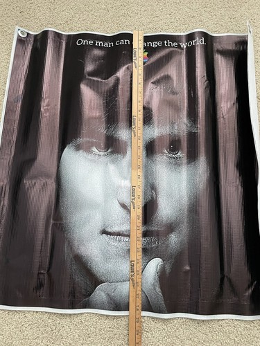 Vintage Apple Steve Jobs "One Man Can Change The World Vinyl Poster 28" x 28" - Afbeelding 6 van 6
