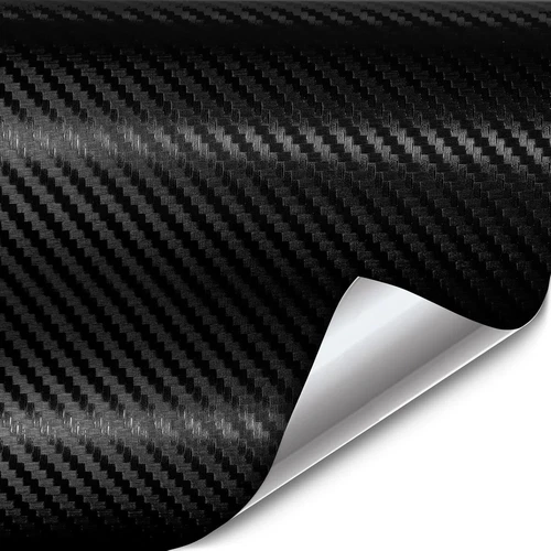 Fibra De Carbono Negro Xpo 5FT X 1FT 8 Años Anos Rollo De Vinilo De Automovil