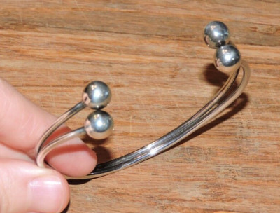 Danish Modernist NE From Solvsmedie Denmark Sterling Silver 925S Bracelet Cuff