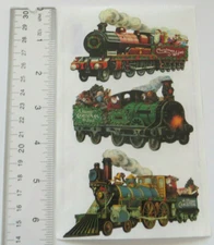 John Grossman - CHRISTMAS TRAIN - Sheet of Gifted Line Vintage Antique Images