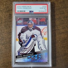 20-2021 Upper Deck 249 Pavel Francouz Young Guns PSA 10 Colorado Avalanche