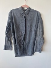 Vintage 50s 60s McGregor 765 Blue Check Plaid Button Up Shirt Tapered Medium