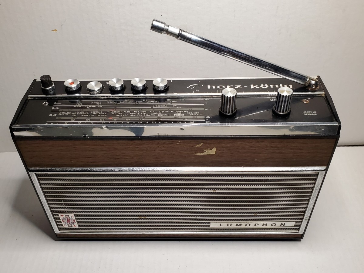 Vintage Herz Konig Lumophon MW/FM Transistor Radio Made in Germany