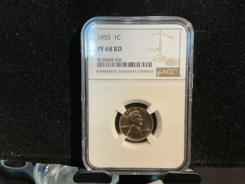 1955 Lincoln Wheat Cent NGC PF 68 RD Red