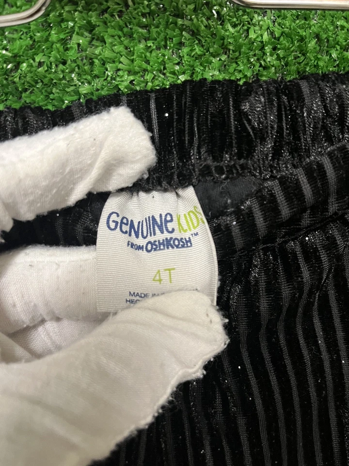 Pantalones de terciopelo negro brillante genuinos para niños de Oshkosh talla 4 niño pequeño Foto 3 de 4
