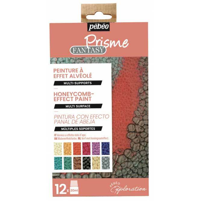 Pebeo Fantasy Prisme Multi Surface Reattivo Effetto Exploration Set 12 X 20ml
