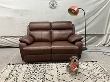 SCS Reuben 2 Seater Tan Brown Leather Power Recliner Sofa RRP £2099