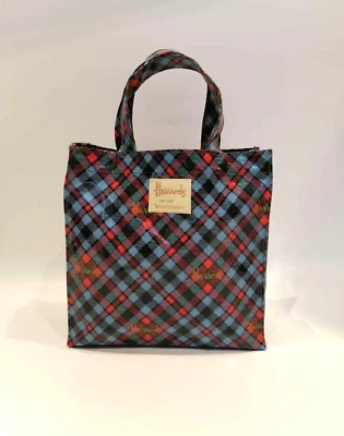 Harrods Scottish check patten Tote bag new