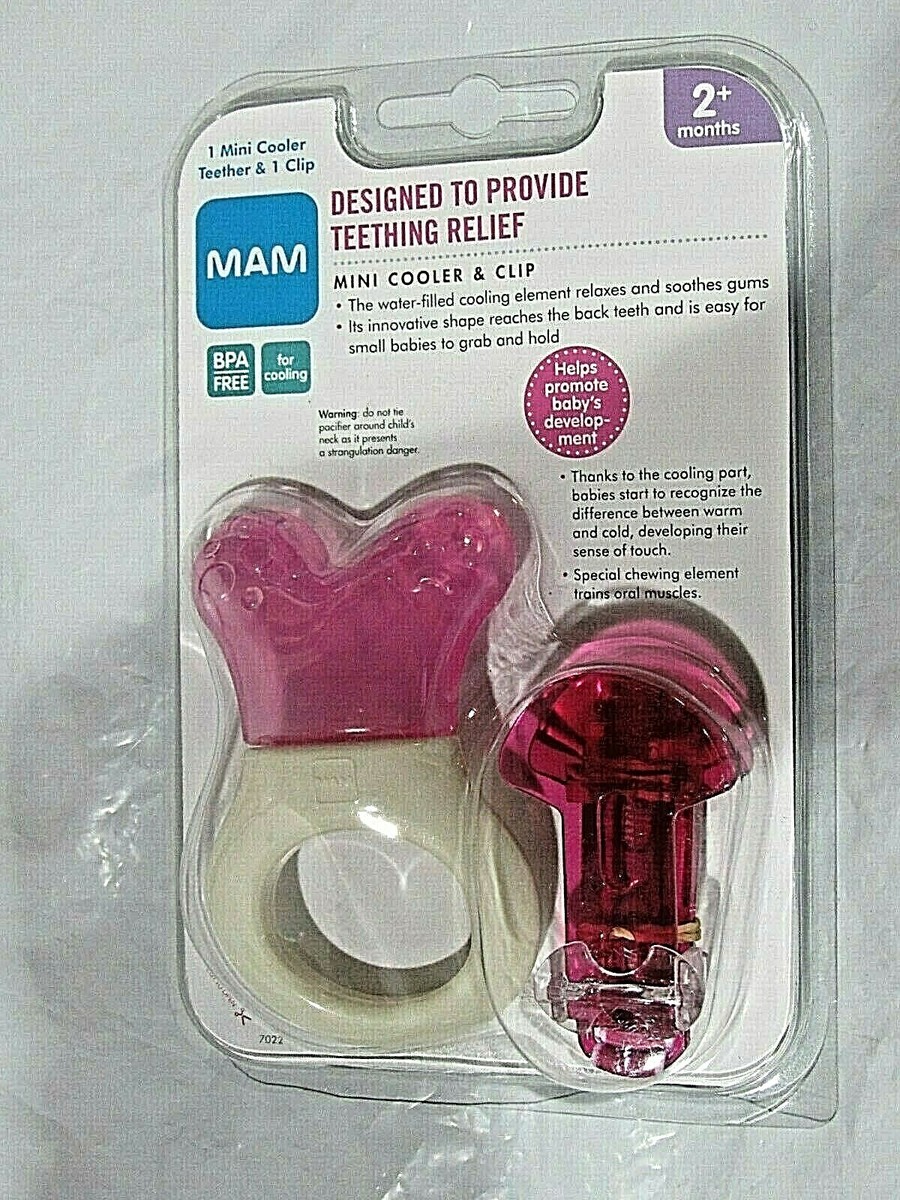 MAM Mini Cooler Teether Filled with Purified Water with Clip Purple