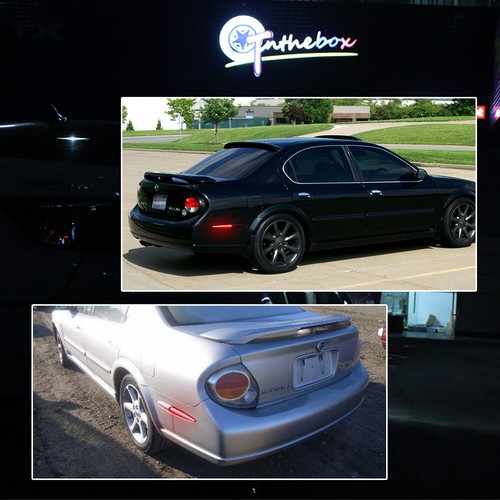 For 00-03 Nissan Maxima Rear Side Fender Marker Lights Clear Lens Red LED 1 Pair - Picture 11 of 11