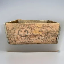Rare DREWRY & SONS BEER Wood Shipping Crate Box ST PAUL MINNESOTA MN