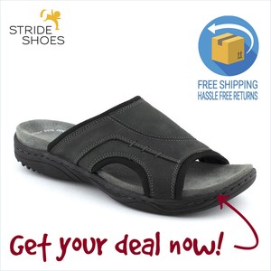slides for wide feet mens