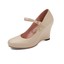 thumbnail 15 - 3 Colors Wedge Heel Buckle Womens Shoes Pumps High Heels Strap 43/44/45 Round D