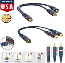 RCA 1 Female to 2 Male RCA 1 Male to 2 Female Audio Y-Converter Splitter Adapter