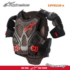 PETTORINA CROSS ENDURO ALPINESTARS A-6 CHEST PROTECTOR LIV2 ANTRACITE NERO ROSSO