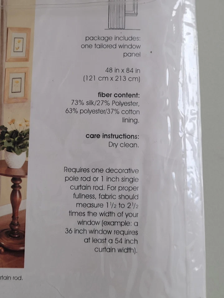 Target Home 2002 panel de ventana de seda tostado sólido a medida - 48"" x 84"" - nuevo en paquete Foto 4 de 4