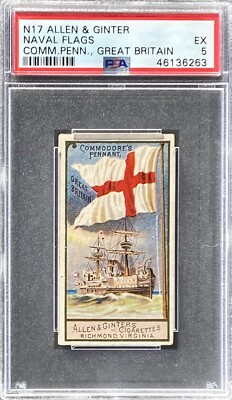 1886 N17 Allen & Ginter Naval Flags COMMODORE S PENNANT GREAT BRITAIN PSA 5 EX