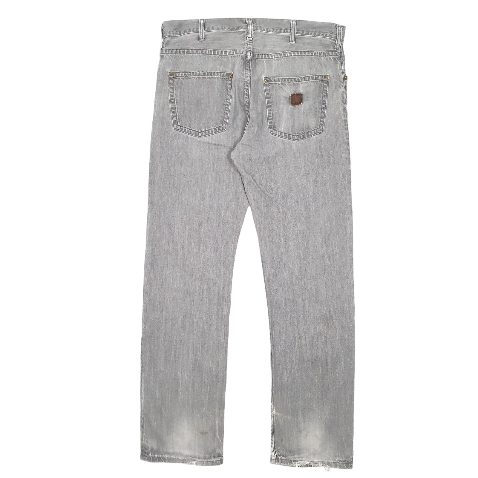 CARHARTT Jeans Slim Fit Grey Denim Trousers Straight WIP Pant W36 L34 image 3