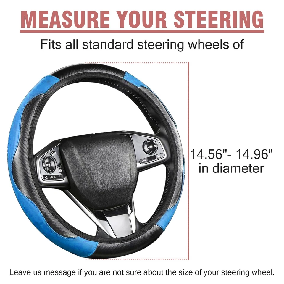 Cubierta de volante transpirable antideslizante de fibra de carbono para Toyota de 15"" Foto 4 de 4