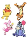 Winnie The Pooh Characters Embroidered Iron on Patch Set of 4
