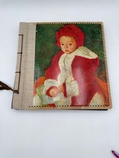 Vintage Baby Red Photo Album 27 Black Pages Vellum Inserts Scrapbook