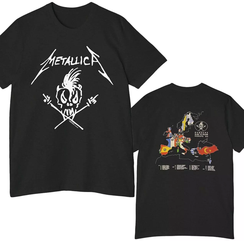 Metallica 1993 Nowhere Else To Roam Europe 93 t Shirt