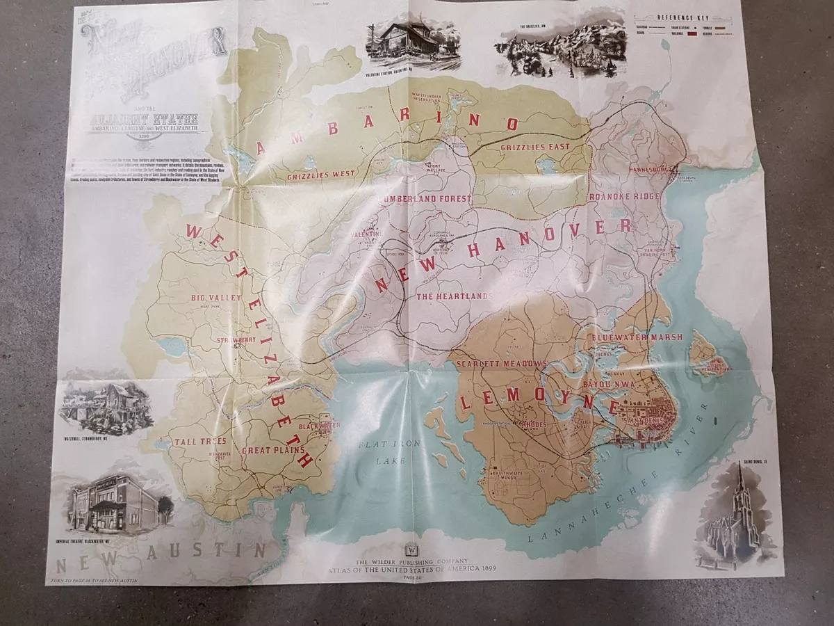 Full RDR2 Custom Print Map Video Game Map Wall Hanging Poster 